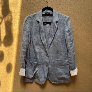 Theory Linen Blazer Size 4 | Lightweight Chambray Work-to-Weekend Vibes